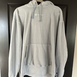 champion light blue hoodie